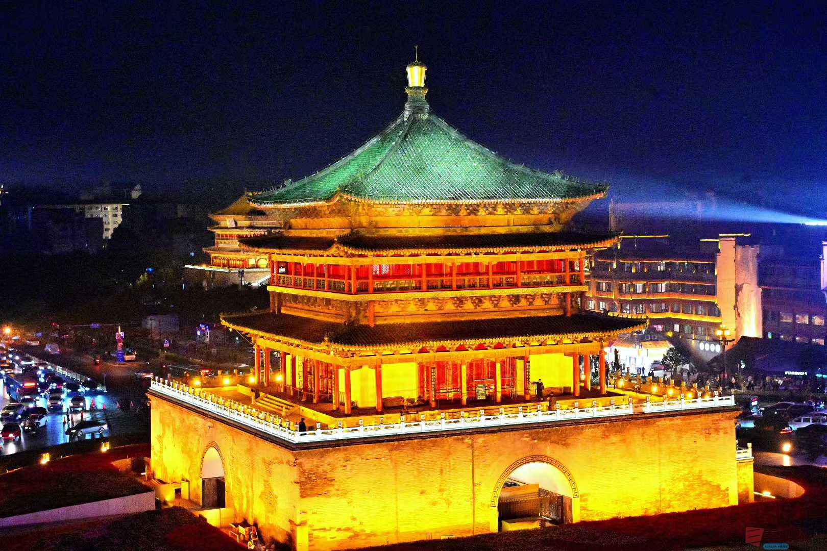 西安钟楼夜景【摄影张高翔】